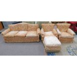 OVERSTUFFED 3 PIECE SUITE WITH FOOT STOOL