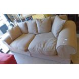 OVERSTUFFED 2 SEATER SETTEE IN BEIGE LENGTH 250CM