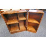 2 OAK OPEN BOOKCASES