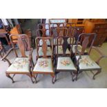 EARLY 20TH CENTURY SET OF 10 MAHOGANY CHAIRS WITH SHAPED SUPPORTS