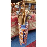 IMARI STICKSTAND - 60CM TALL, VARIOUS WALKING STICKS, GOLF CLUBS IN BAG,