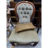 19TH CENTURY SPOON BACK LADIES CHAIR ON TURNED SUPPORTS