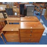 TEAK BEDSIDE CABINET AND TEAK DRESSING TABLE Condition Report: The dimensions of