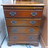 MAHOGANY CHEST OF 4 DRAWERS ON BRACKET SUPPORTS WITH BRUSH SLIDE - LATE 20TH CENTURY 70 CM TALL
