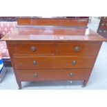 MAHOGANY CHEST OF DRAWERS WITH 2 SHORT OVER 2 LONG DRAWERS