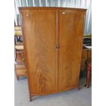 EARLY 20TH CENTURY WALNUT BOW FRONT WARDROBE WIDTH 122CM