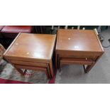 2 TEAK NEST OF 3 TABLES