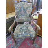 LATE 19TH EARLY 20TH CENTURY OAK ARMCHAIR