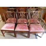 SET OF 6 GEORGE THE THIRD MAHOGANY DINING CHAIRS TO INCLUDE ONE ARMCHAIR AND 5 DINING CHAIRS ON