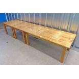 PINE RECTANGULAR COFFEE TABLE ON SQUARE SUPPORTS LENGTH 41CM,