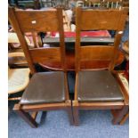 2 SPAR BACK CHAIRS & MAHOGANY NEST OF TABLES