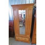 MAHOGANY MIRROR DOOR WARDROBE WITH DRAWER