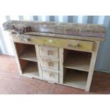 PINE CABINET WITH VICE LENGTH 121CM