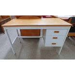 20TH CENTURY DESK WITH 3 SHORT DRAWERS - 110CM WIDE