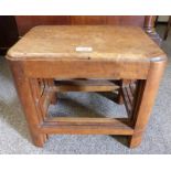 NEST OF THREE HARDWOOD TABLES