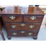 19TH CENTURY MAHOGANY CHEST OF TWO SHORT OVER TWO LONG DRAWERS ON BRACKET SUPPORTS