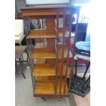 MAHOGANY REVOLVING BOOKCASE WITH LABEL TRUBNER & CO LONDON 157CM TALL X 60CM Condition