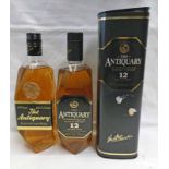 2 BOTTLES THE ANTIQUARY DE LUXE BLENDED WHISKY, ONE 12 YEAR OLD: 70CL 40% VOL.