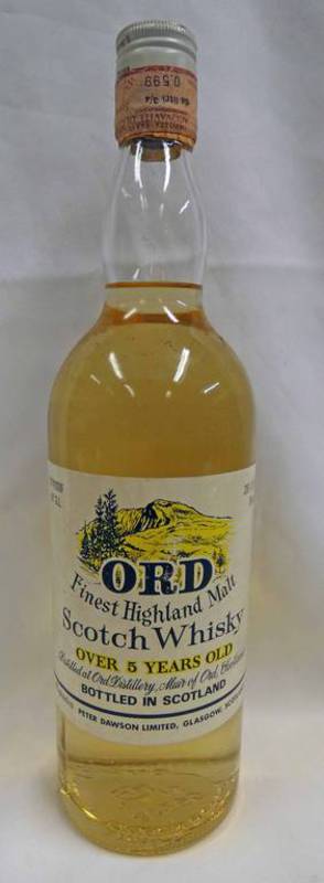 1 BOTTLE ORD OVER 5 YEAR OLD FINEST MALT WHISKY - 26 2/3 FL OZS,