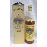 1 BOTTLE GLENALLACHIE 12 YEARS OLD SINGLE MALT WHISKY - 75CL, 40% VOLUME,