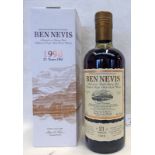 1 BOTTLE BEN NEVIS 21 YEAR OLD SINGLE MALT WHISKY, DISTILLED 1996 - 70CL, 54.