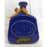 BLUE POTTERY DECANTER OF BRUICHLADDICH 10 YEAR OLD SINGLE MALT WHISKY - 750ML,