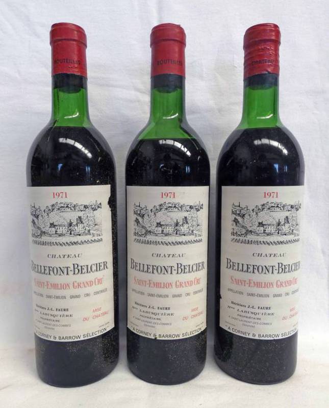 3 BOTTLES CHATEAU BELLEFONT - BELCIER VINTAGE 1971