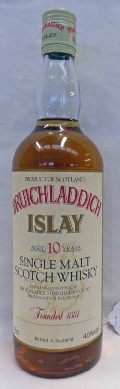 1 BOTTLE BRUICHLADDICH 10 YEAR OLD SINGLE MALT WHISKY - 75CL VOL ,