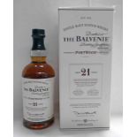 1 BOTTLE BALVENIE 21 YEAR OLD PORTWOOD SINGLE MALT WHISKY - 70CL, 40% VOL.