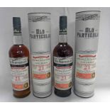 2 BOTTLES LONGMORN 21 YEAR OLD SINGLE MALT WHISKY, DOUGLAS LAING OLD PARTICULAR BOTTLING,