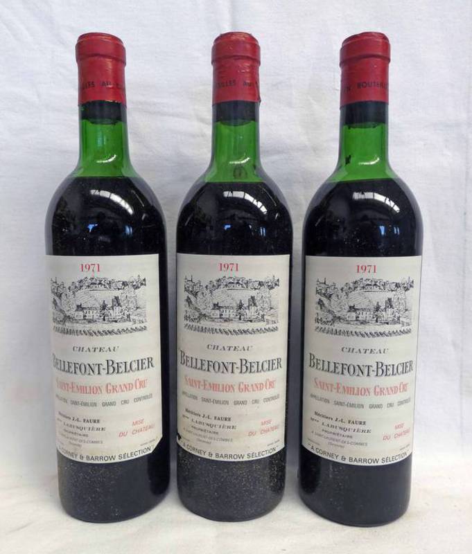 3 BOTTLES CHATEAU BELLEFONT - BELCIER VINTAGE 1971