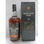 1 BOTTLE HIGHLAND PARK 12 YEAR OLD SINGLE MALT WHISKY - 1 LITRE ,