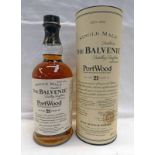 1 BOTTLE BALVENIE 21 YEAR OLD PORTWOOD SINGLE MALT WHISKY - 70CL,