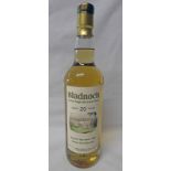 1 BOTTLE BLADNOCH 20 YEAR OLD SINGLE MALT WHISKY, DISTILLED 1992 - 70CL, 51.