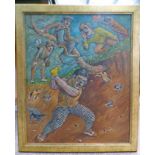 JOHNNY JOHNSTONE - (ARR), THE GOLFERS, SIGNED & DATED '93, FRAMED OIL PAINTING,