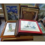 SELECTION OF FRAMED PICTURES, TAPESTRIES,