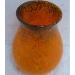 ORANGE PERTHSHIRE GLASS VASE 21CM TALL Condition Report: Overall good condition.