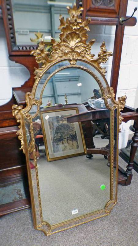 LATE 20TH CENTURY GILT FRAMED ENCRUSTED MIRROR,