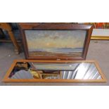 ROSEWOOD FRAMED OIL PAINTING OF A SHORE SCENE,