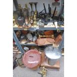 LARGE SELECTION OF BRASSWARE SALTERS FAMILY SCALES, BOX CAMERA,