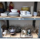 LARGE SELECTION OF GLASSWARE, SILVERPLATED WARE, TEAWARE,