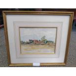 MVH SCHILIK, FARM BUILDINGS, SIGNED & DATED 1916, FRAMED WATERCOLOUR,