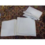SELECTION OF LINEN TABLE CLOTHS,