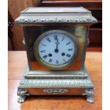 LATE 19TH/EARLY 20TH CENTURY BRASS MANTLE CLOCK