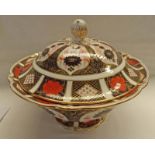 LIDDED ROYAL CROWN DERBY TUREEN IN DISTRESSED CONDITION Condition Report: Poor