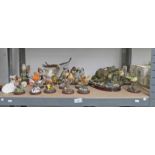 LARGE SELECTION OF BIRDS BY BRITISH BIRDS COLLECTION & ELEPHANT STATUE