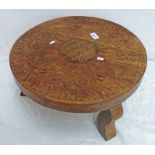 LARGE CARVED HARDWOOD POT STAND 45CM ACROSS