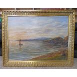 GILT FRAMED OIL PAINTING OF DUNDEE SIGNED G.M.