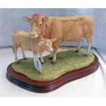 BORDER FINE ARTS FIGURE B0353 'BLONDE D'AQUITAINE COW & CALF.