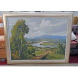 D M FRENCH THE TAY IN SUMMER SIGNED FRAMED OIL PAINTING 75 X 100 CM